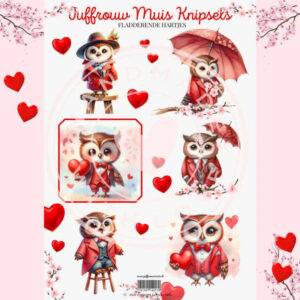 Juffrouw Muis Knipsel - Fladderende Hartjes