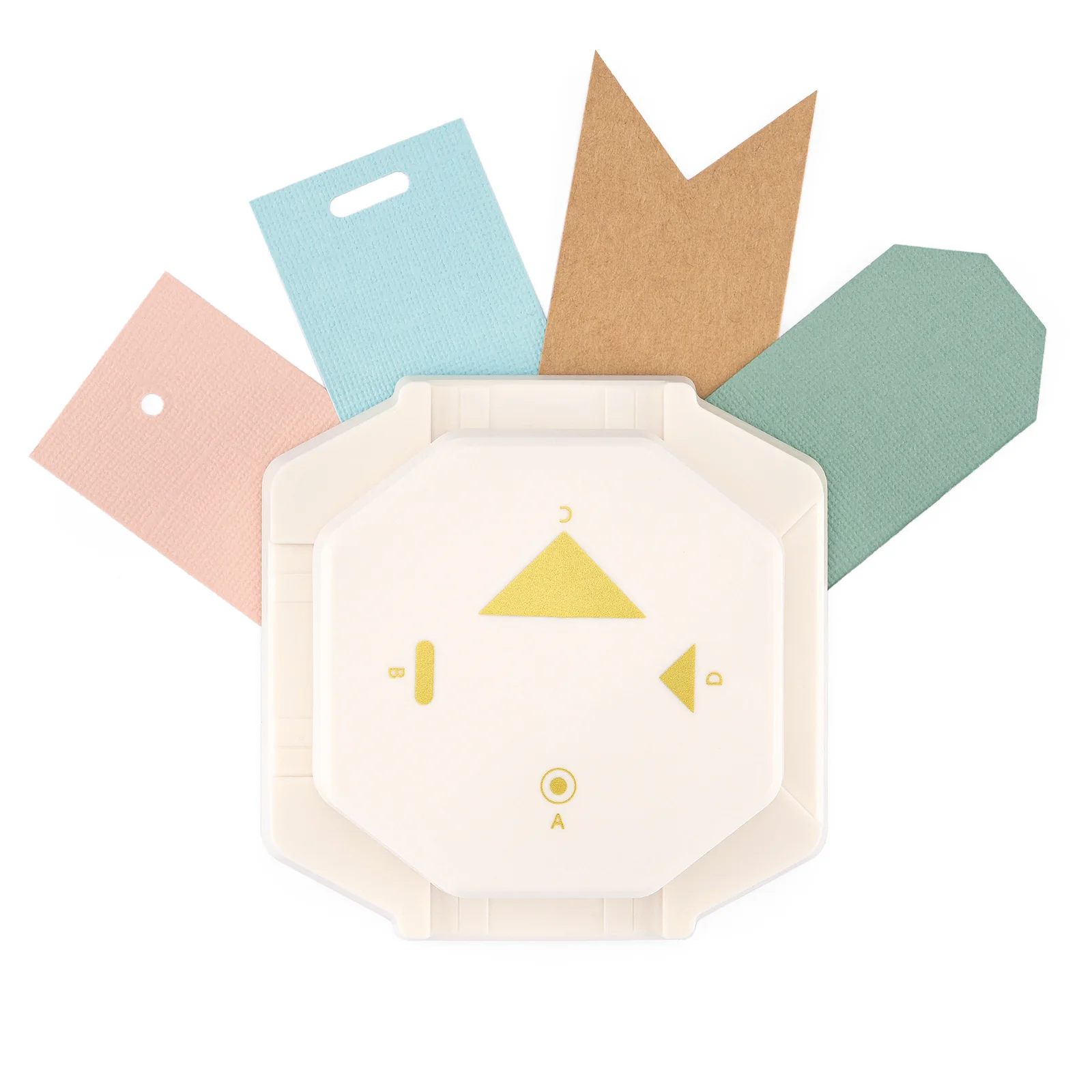 4 in 1 hoekpons Retro labels - Vaessen Creative 2137-135 - Afbeelding 2