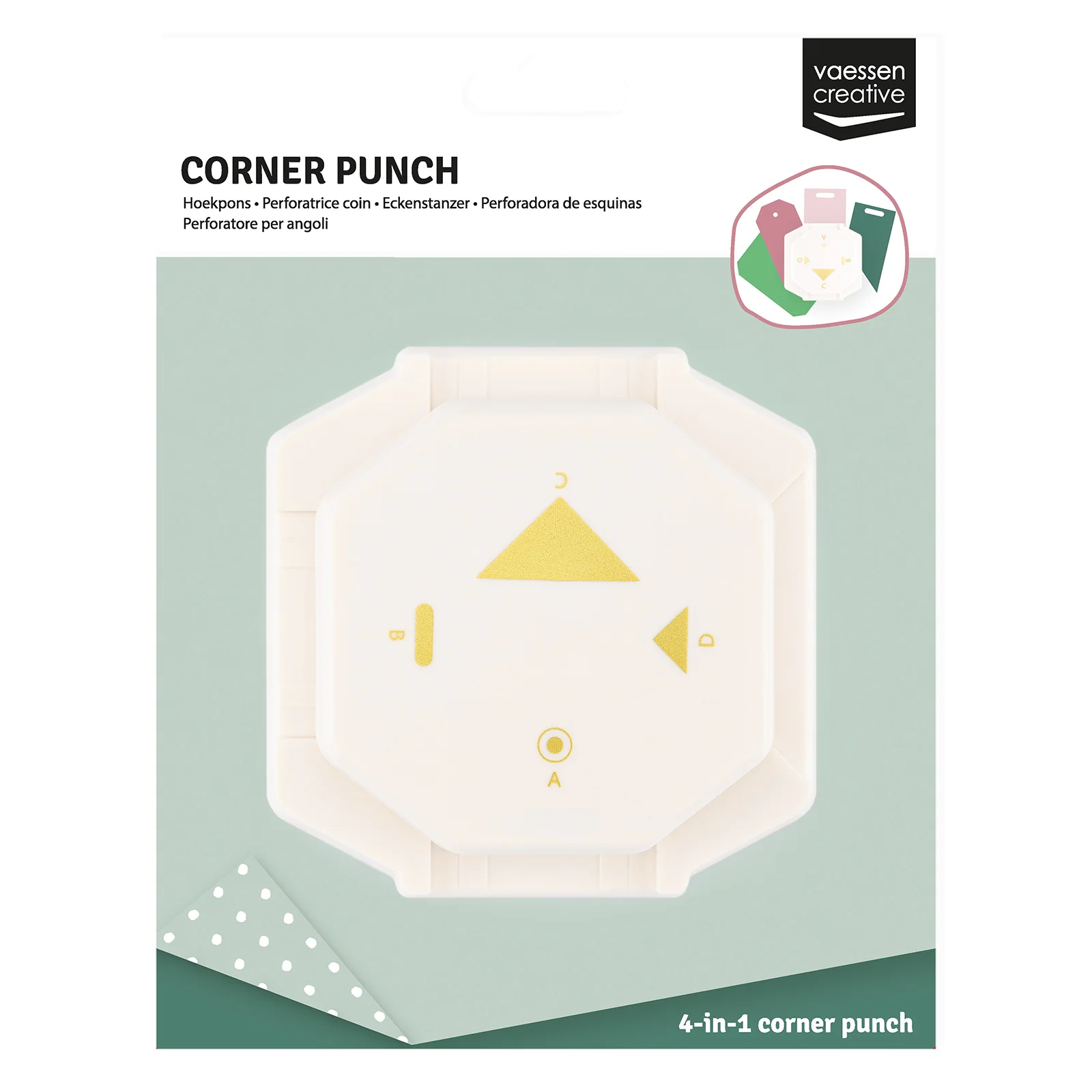 4 in 1 hoekpons Retro labels - Vaessen Creative 2137-135 - Afbeelding 5