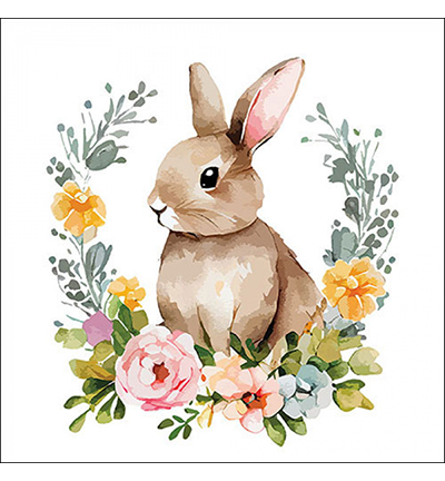 Servetten 5st – Cute Easter rabbit