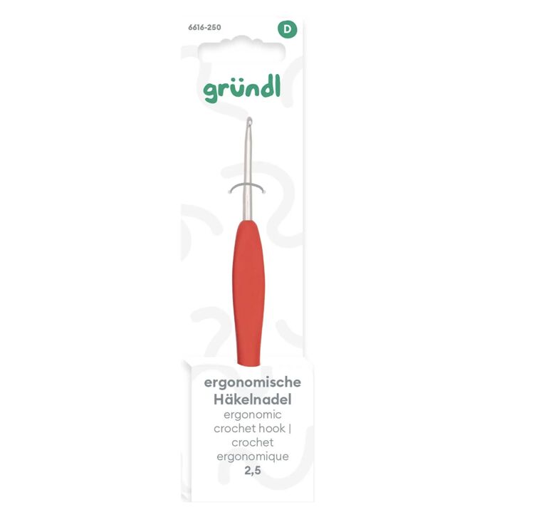 Grundl – Ergonomische Haaknaald 2,5 mm
