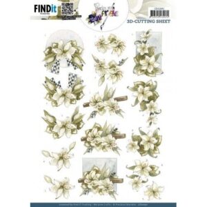 3D Cutting Sheet - Precious Marieke - White Lilies