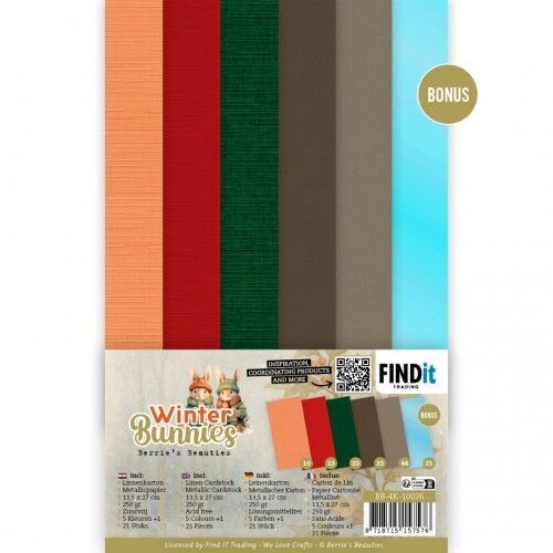 Linnen Cardstock Pack – Berries Beauties – Winter Bunnies – 4K