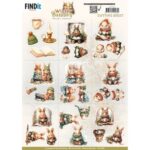 3D Cutting Sheet - Berries Beauties - Winter Bunnies - Mini