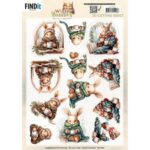 3D Cutting Sheet - Berries Beauties - Winter Bunnies - Cosy Bunnies