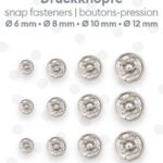 Drukknoppen metaal 12st, 6mm, 8mm, 10mm, 12mm