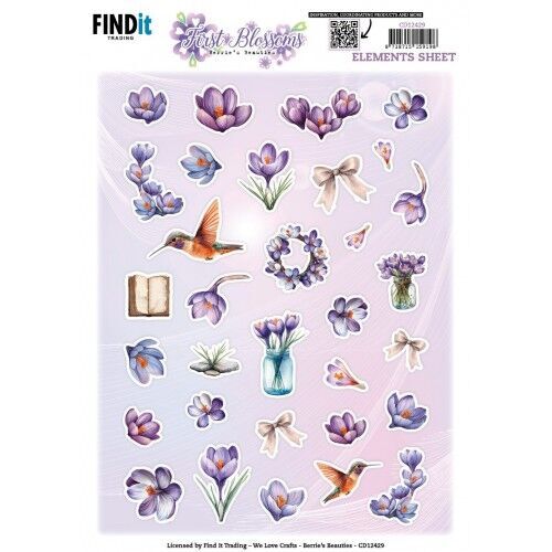 Cutting Sheet – Berries Beauties – First Blossoms – Small Elements