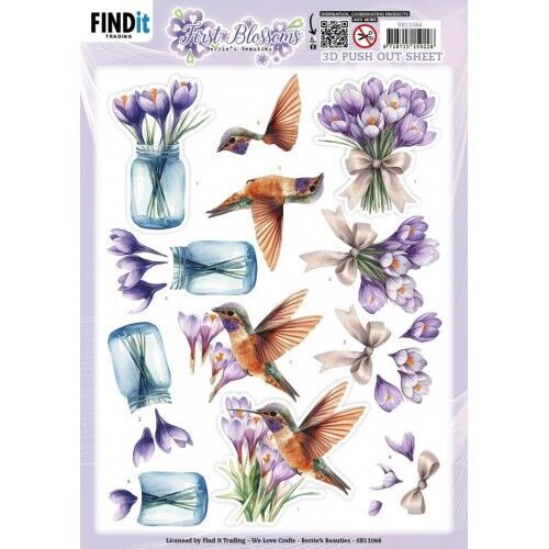 3D Pushout Sheet – Berries Beauties – First Blossoms – Flutter Bloom