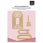 Vaessen Creative • Mini Snij- en Embossingmallen Trapeze Banners & Labels 14st.