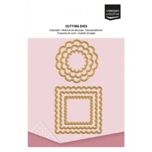 Vaessen Creative • Mini Snij- en Embossingmallen Geschulpte Cirkels & Vierkanten 6st.