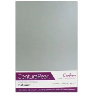 Crafter's Companion - Centura Pearl metallic karton 10vel - Platinum