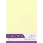 Crafter's Companion - Centura Pearl metallic karton 10vel - Ivory