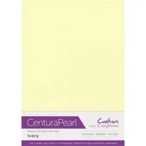 Crafter's Companion - Centura Pearl metallic karton 10vel - Ivory