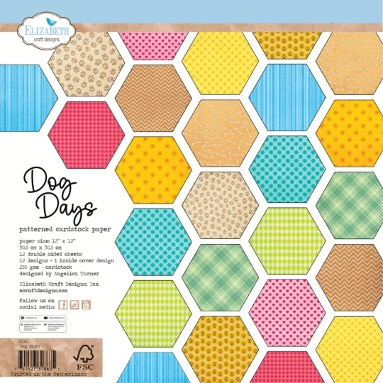 Elizabeth Crafts – Dog Days 12×12 inch Patterned Cardstock Paper (C040)
