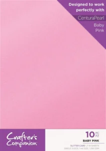 Crafter's Companion - Centura Pearl glitter karton 10vel - Baby Pink