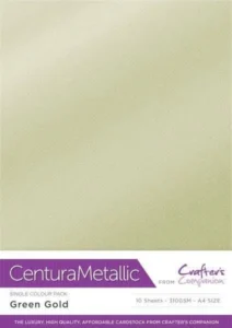 Crafter's Companion - Centura Pearl metallic karton 10vel - Green Gold