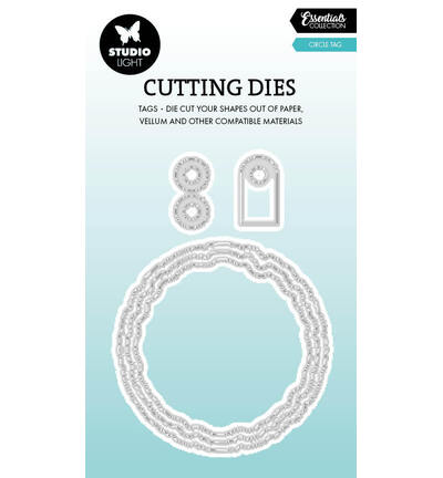 StudioLight Cutting Die Torn Edge Tag round Essentials nr. 1090