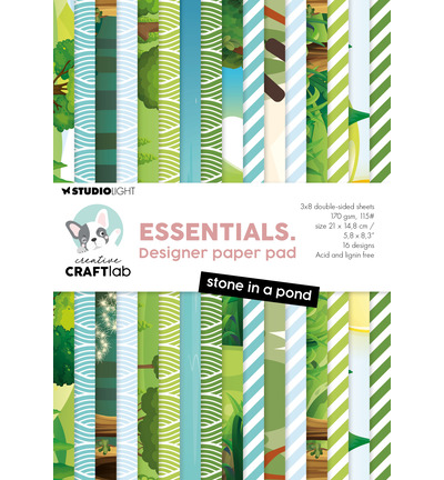 StudioLight Craftlab  Design Paper pad Stone in a pond Essentials nr. 428