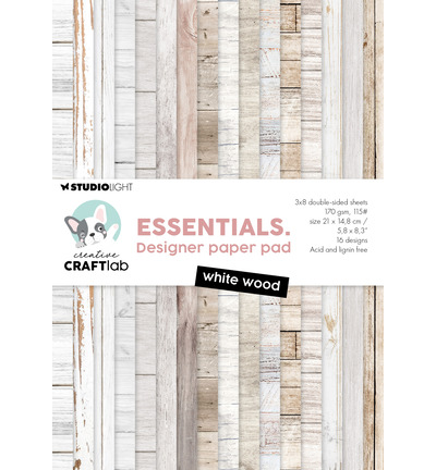 StudioLight Craftlab  Design Paper pad White wood Essentials nr. 430