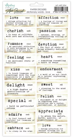 Art Journal Stickers 6×12′ Words Love (MT-ART-S04)