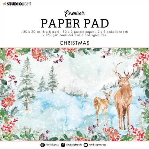 **-50%**StudioLight - Paperpad 20 x 20cm - Christmas Essentials