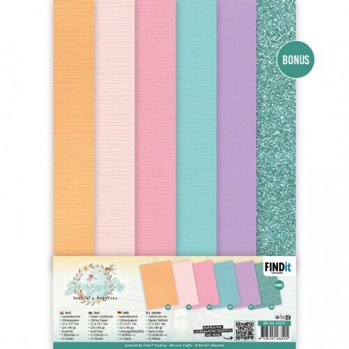 Linen Cardstock Pack – Berries Beauties – Dragonflies – A4