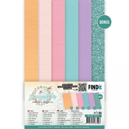 Linen Cardstock Pack – Berries Beauties – Dragonflies – 4K