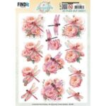 3D Pushout Sheet - Berries Beauties - Dragonflies - Pink