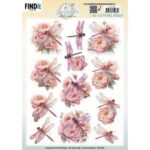 3D Cutting Sheet - Berries Beauties - Dragonflies - Pink