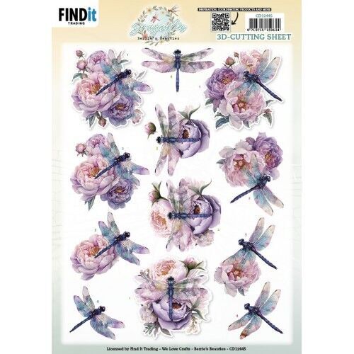 3D Cutting Sheet – Berries Beauties – Dragonflies – Lilac