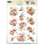 3D Cutting Sheet - Berries Beauties - Dragonflies - Blush