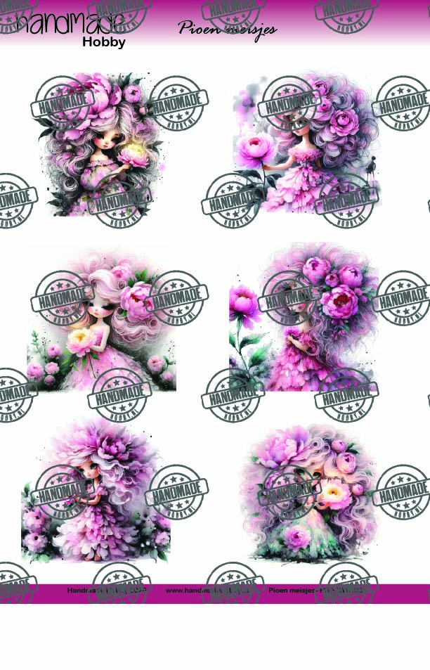 Knipvel Pioen meisjes – Handmade Hobby