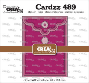 Crealies -Cardzz stansen no. 489, ATC envelop verticaal