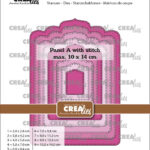 Crealies  - Crea-Nest-Lies XXL stansen no. 182, Paneel A met stiklijn