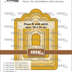 Crealies  - Crea-Nest-Lies XXL stansen no. 184, Paneel B met stiklijn