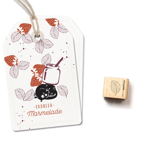 Cats on Appletrees – Mini Stamp Strawberry Leaf 1