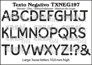 Crealies -Texto Negativo stansen no. 197, Alfabet Groot