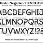 Crealies  -Texto Negativo stansen no. 198, Alfabet Middelgroot