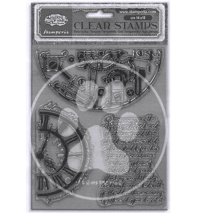 Stamperia – Gardens of Time – Decorative Acrylic stamp design for Art and Craft – Half clocks