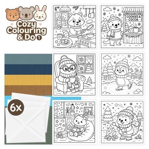 Findit Color – Cozy Colouring Cards Set – Winter Friends