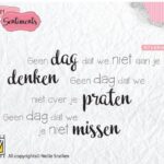 **EUROKNALLER** Nellie's Choice Clear Stamp Geen dag dat we niet aan je denken...