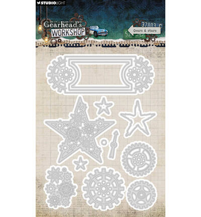 StudioLight Cutting dies Gears & Stars Gearhead’s Workshop nr. 1106