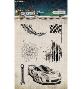 StudioLight Clear Stamps Car & Grunge Gearhead's Workshop nr. 945