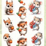 3D Cutting Sheet - Berries Beauties - Cute Animals - Forest Friends