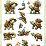 3D Pushout Sheet - Berries Beauties - Cute Animals - Turtles