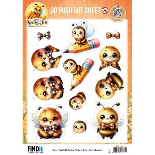 3D Pushout Sheet – Berries Beauties – Sweet Honey Bees – Honeycomb Friends