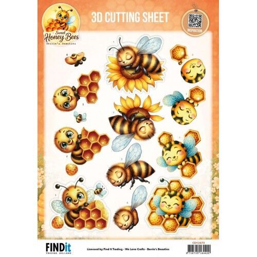 3D Cutting Sheet – Berries Beauties – Sweet Honey Bees – Golden Garden