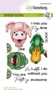 **-70%** CraftEmotions clearstamps - Carla Creaties Funny Animals 1