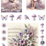 Fairybells combi knipvel voor pop-up en decoupage - lila B