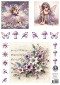 Fairybells combi knipvel voor pop-up en decoupage - lila B
